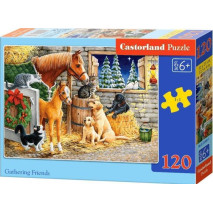 Puzzle 120 dílků - Setkání přátel ve stáji 13340