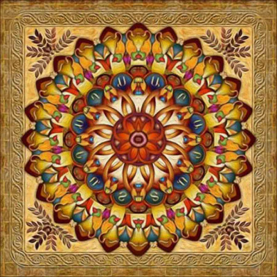 Diamantový obrázek 7D 30x30cm - Mandala hnědá 6559